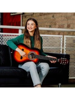 3rd Avenue 3/4 Size Kids Classical Guitar Beginner Bundle - 6 Months FREE Lessons - Sunburst -Digital Station N6CRV SQ5 0000000099 N A SLd3