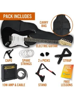 Rocket Full Size 4/4 Electric Guitar Ultimate Kit With 10W Amp - 6 Months FREE Lessons - Black 9 Rocket Full Size 4/4 Electric Guitar Ultimate Kit With 10W Amp - 6 Months FREE Lessons - Black -Digital Station N6CT3 SQ3 0000000099 N A SLd1