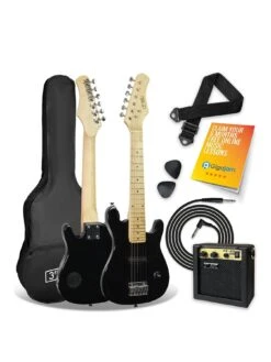 3rd Avenue Junior Electric Guitar Pack - Black With Free Online Music Lessons