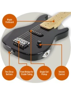 3rd Avenue Junior Electric Guitar Pack - Black With Free Online Music Lessons -Digital Station NTC4E SQ4 0000000004 BLACK SLd1