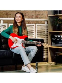 Rocket 3/4 Size Electric Guitar Ultimate Kit With 10W Amp - 6 Months FREE Lessons - Red -Digital Station NTC4H SQ5 0000000017 RED SLd1