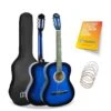 3rd Avenue Full Size 4/4 Classical Guitar Beginner Bundle - 6 Months FREE Lessons - Blueburst
