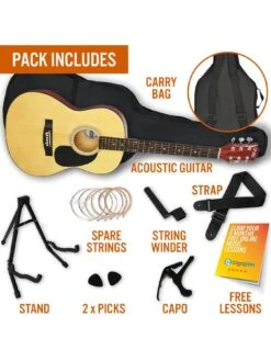 3rd Avenue Full Size 4/4 Acoustic Guitar Pack For Beginners - 6 Months FREE Lessons - Natural 7 3rd Avenue Full Size 4/4 Acoustic Guitar Pack For Beginners - 6 Months FREE Lessons - Natural -Digital Station Q7DRR SQ5 0000000003 NATURAL SLd1