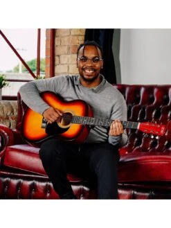 3rd Avenue Full Size 4/4 Acoustic Guitar Pack For Beginners - 6 Months FREE Lessons - Sunburst -Digital Station Q7DRT SQ7 0000003989 SUNBURST SLd3