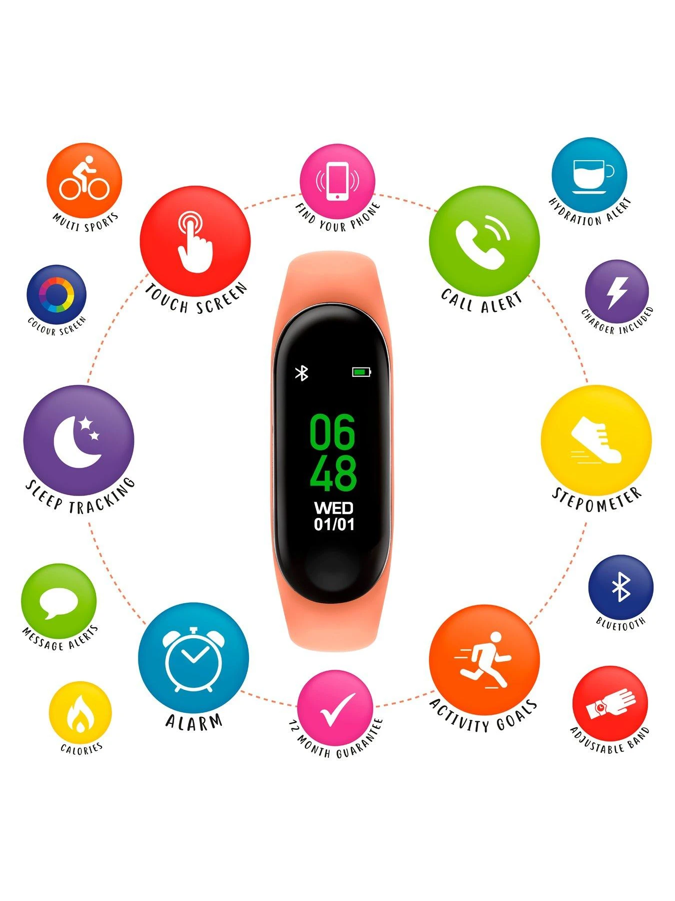 Tikkers Activity Tracker Kids Watch Digital Dial Pink Silicone Strap 3 Tikkers Activity Tracker Kids Watch Digital Dial Pink Silicone Strap - Image 3