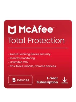 McAfee Total Protection For 5 Device - 1 Year Subscription (digital Download)