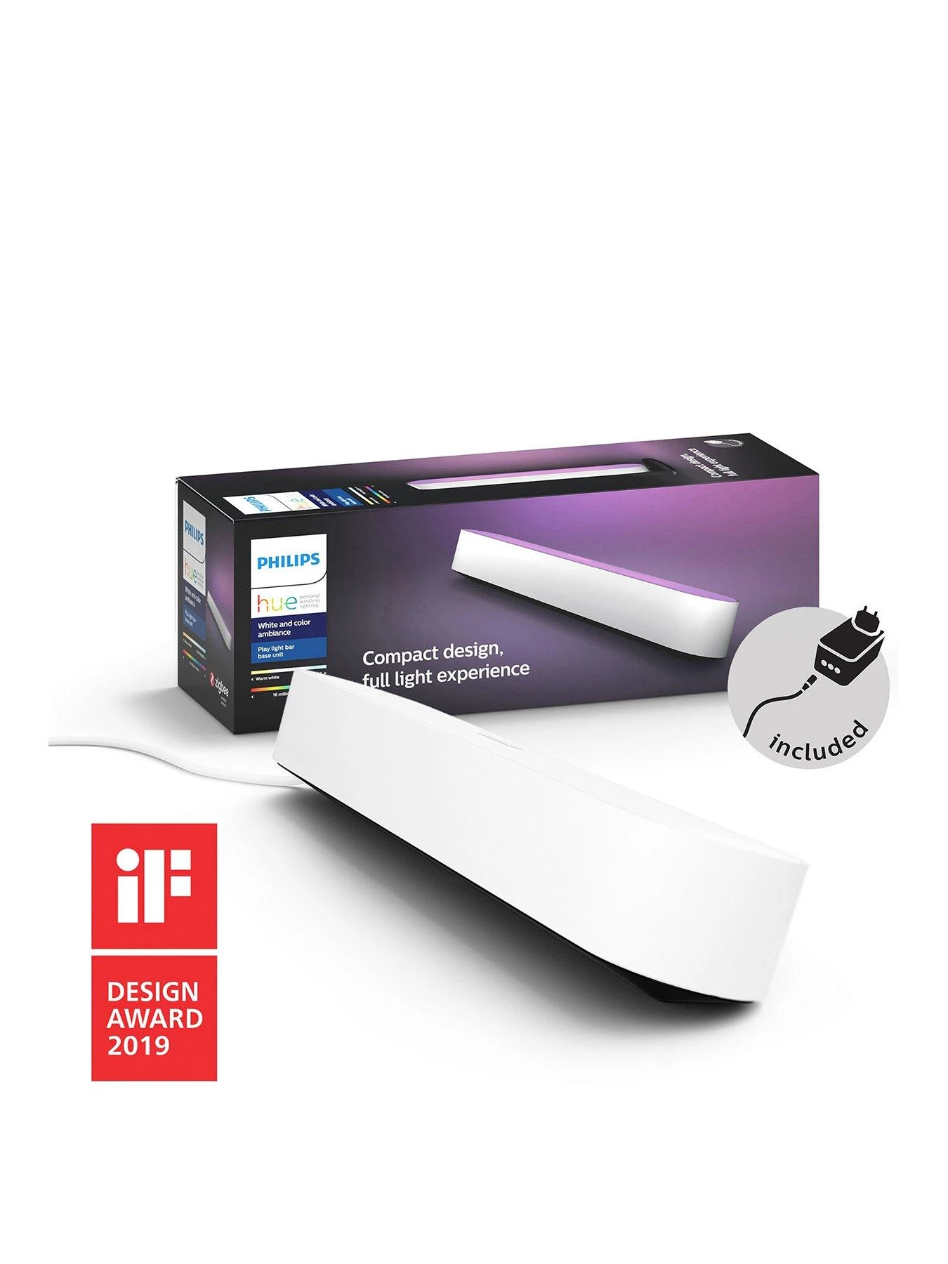 Philips Hue Hue White And Colour Ambience Play Light Bar (Single Pack) - White 1 Philips Hue Hue White And Colour Ambience Play Light Bar (Single Pack) - White