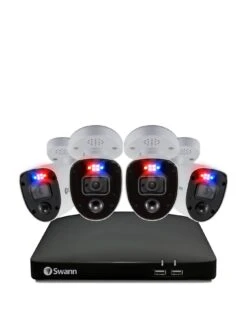 Swann Smart Security CCTV System: 8 Chl 4K 2TB HDD DVR, 4 X PRO 4K Enforcer Camera. Works With Alexa, Google Assistant & Swann Security - SWDVK-856804RL-EU