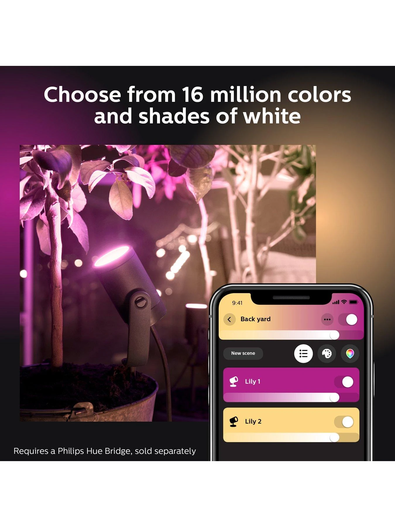 Philips Hue Hue Lily White And Colour Ambiance Outdoor Smart Spotlight Base Kit And XL Extension 4 Philips Hue Hue Lily White And Colour Ambiance Outdoor Smart Spotlight Base Kit And XL Extension - Image 4