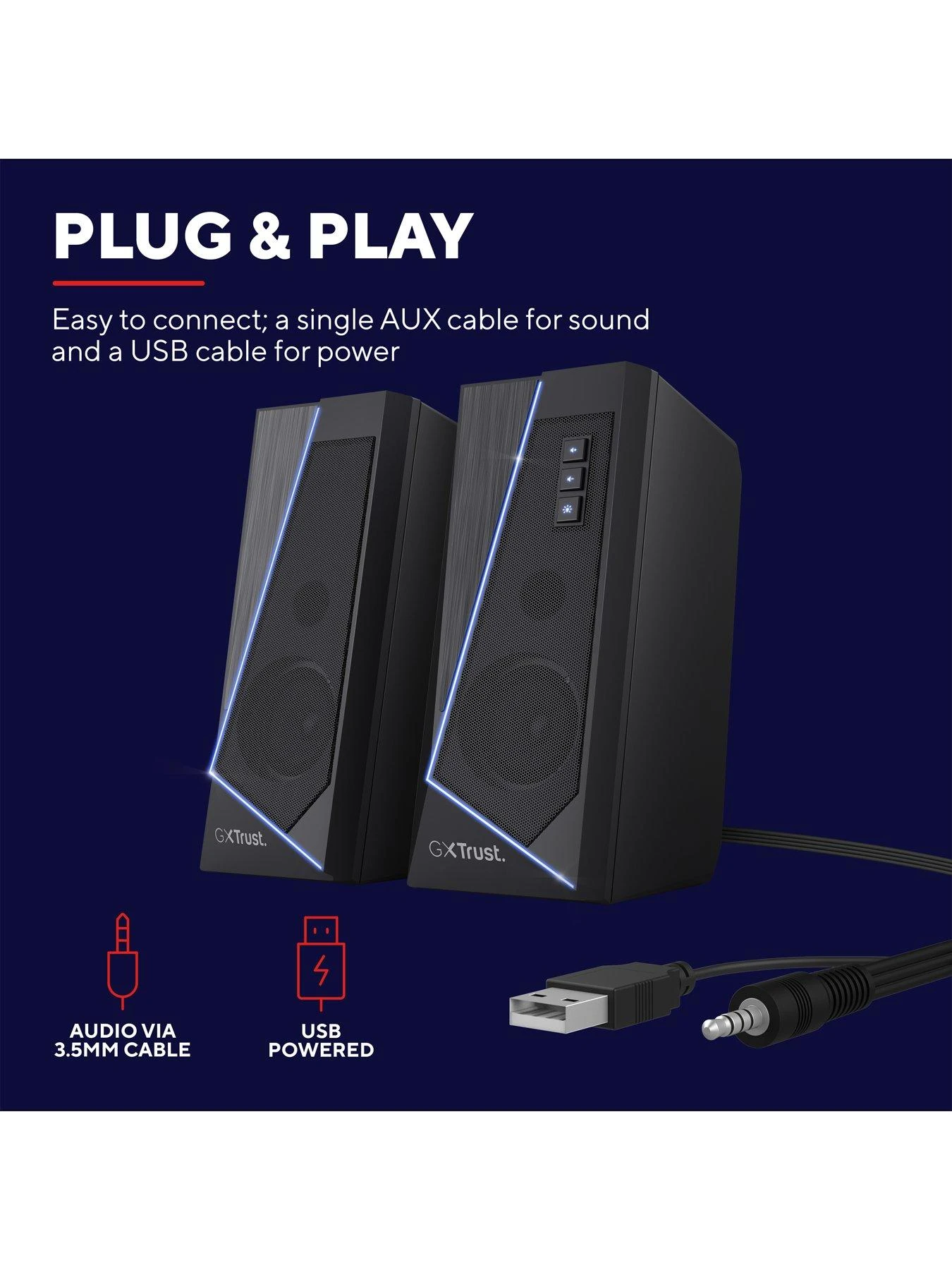 Trust GXT609 ZOXA RGB LED Illuminated Speaker Set 5 Trust GXT609 ZOXA RGB LED Illuminated Speaker Set - Image 5