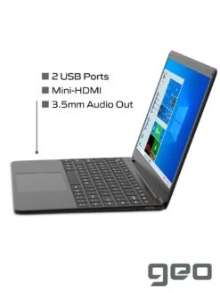 Geo GeoBook 140 14-inch HD Windows 10 Laptop, Intel Celeron Dual Core, 4GB RAM, 64GB Storage With Optional Norton 360 (1 Year) -Digital Station RNFEG SQ5 0000000004 BLACK SLd1