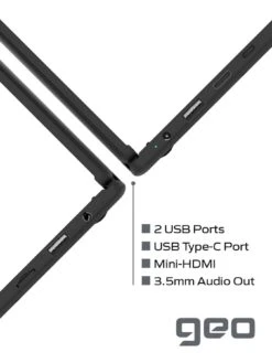 Geo GeoFlex 110 11.6-inch HD Convertible Windows 10 Laptop With Touchscreen, Intel Celeron Dual Core, 4GB RAM, 64GB Storage With Optional Norton 360 (1 Year) -Digital Station RNFEJ SQ5 0000000004 BLACK SLd1