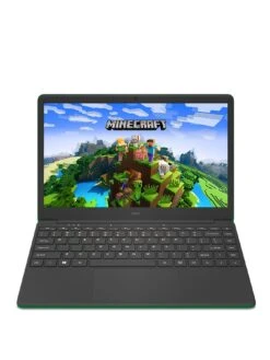 Geo GeoBook 140 Minecraft Laptop - 14 Inch HD, Intel Celeron, 4GB RAM, 64GB Storage, Microsoft 365 Personal Included - Green