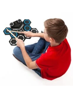 RockJam Rechargeable Bluetooth Roll Up Drum Kit With Inbuilt Speakers & Drumsticks -Digital Station T7RLT SQ3 0000000099 N A SLd1