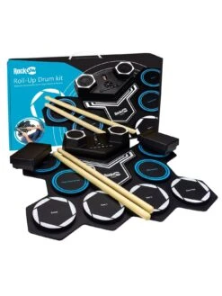 RockJam Rechargeable Bluetooth Roll Up Drum Kit With Inbuilt Speakers & Drumsticks -Digital Station T7RLT SQ6 0000000099 N A SLd4