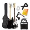 3rd Avenue Full Size Bass Guitar Ultimate Kit With 15W Amp - 6 Months FREE Lessons - Black