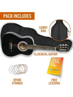 3rd Avenue 1/2 Size Classical Guitar Pack - Black 8 3rd Avenue 1/2 Size Classical Guitar Pack - Black -Digital Station TATLR SQ3 0000000099 N A SLd1