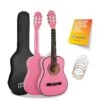 3rd Avenue 1/2 Size Kids Classical Guitar Beginner Bundle - 6 Months FREE Lessons - Pink