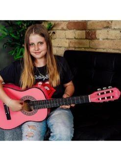 3rd Avenue 1/2 Size Kids Classical Guitar Beginner Bundle - 6 Months FREE Lessons - Pink -Digital Station TATLT SQ5 0000000099 N A SLd3