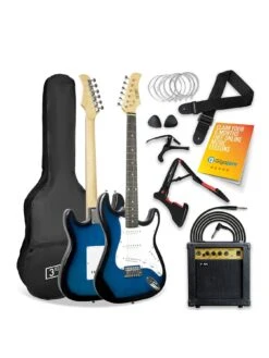 3rd Avenue Full Size 4/4 Electric Guitar Ultimate Kit With 10W Amp - 6 Months FREE Lessons - Blueburst