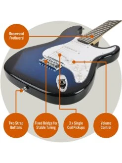 3rd Avenue Full Size 4/4 Electric Guitar Ultimate Kit With 10W Amp - 6 Months FREE Lessons - Blueburst 9 3rd Avenue Full Size 4/4 Electric Guitar Ultimate Kit With 10W Amp - 6 Months FREE Lessons - Blueburst -Digital Station TATM9 SQ4 0000000099 N A SLd2