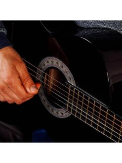 3rd Avenue Full Size 4/4 Classical Guitar Beginner Bundle - 6 Months FREE Lessons - Black -Digital Station TATMH SQ6 0000000099 N A SLd4