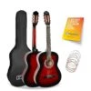 3rd Avenue Full Size 4/4 Classical Guitar Beginner Bundle - 6 Months FREE Lessons - Redburst