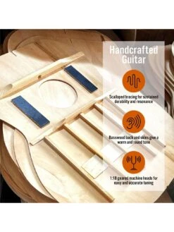 3rd Avenue 3/4 Size Kids Classical Guitar Beginner Bundle - 6 Months FREE Lessons - Black -Digital Station TATML SQ4 0000000099 N A SLd2