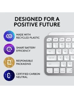 Logitech MX Keys Mini For Mac Minimalist Wireless Illuminated Keyboard - PALE GREY -Digital Station TKPCP SQ7 0000000215 LIGHT GREY SLd3