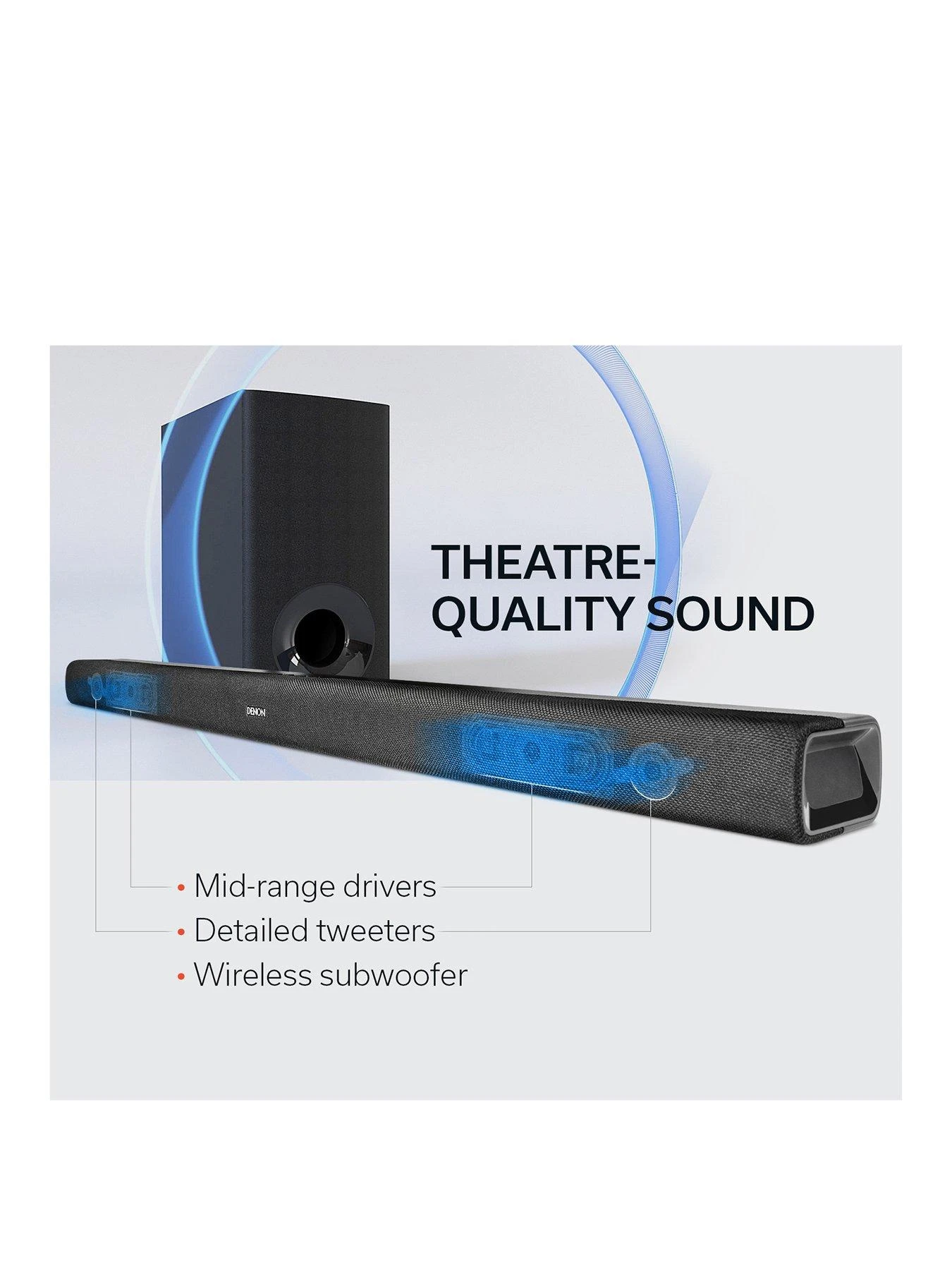 Denon DHT-S316 2.1 Mid-size Soundbar With Wireless Subwoofer 3 Denon DHT-S316 2.1 Mid-size Soundbar With Wireless Subwoofer - Image 3