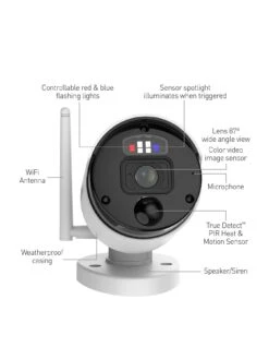 Swann Smart Security 4K Enforcer Wi-Fi NVR CCTV Camera With Controllable Red & Blue Flashing Lights, Spotlights & Sirens - SWNVW-800CAM -Digital Station TPPJD SQ3 0000000088 NO COLOR SLa