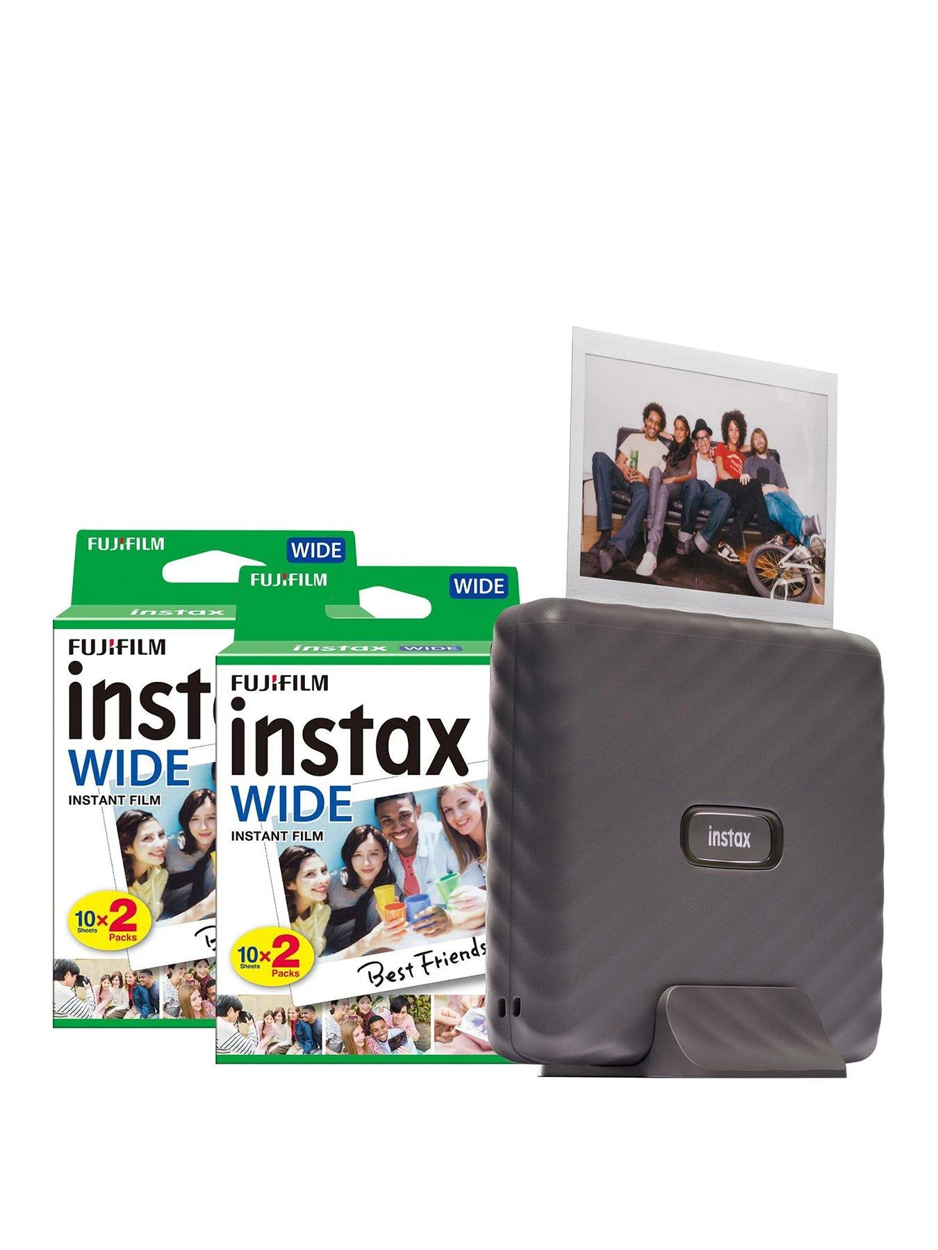 Fujifilm Instax Link Wide Printer + 40 Shots - Mocha Gray 1 Fujifilm Instax Link Wide Printer + 40 Shots - Mocha Gray