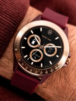 Harry Lime Fashion Smart Watch In Berry With Rose Gold Colour Bezel -Digital Station UFJ7R SQ4 0000000151 BURGUNDY SLd