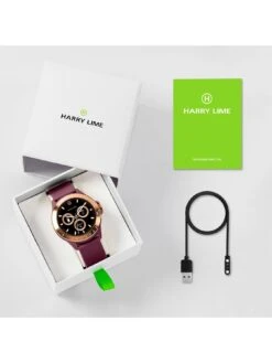 Harry Lime Fashion Smart Watch In Berry With Rose Gold Colour Bezel -Digital Station UFJ7R SQ6 0000000151 BURGUNDY SLd2