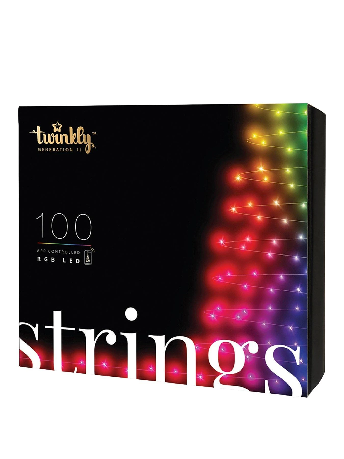 Twinkly 100L 4.3MM Diffuse Flat RGB Lens Light String, 8cm Lamp Spacing, Black/Green Wire, BT+WiFi, Gen II, IP44 1 Twinkly 100L 4.3MM Diffuse Flat RGB Lens Light String, 8cm Lamp Spacing, Black/Green Wire, BT+WiFi, Gen II, IP44