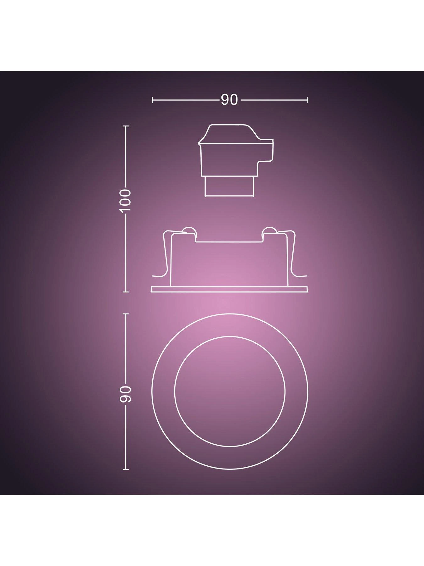 Philips Hue Centura Hue Recessed R. Aluminium 3x5.7W 5 Philips Hue Centura Hue Recessed R. Aluminium 3x5.7W - Image 5