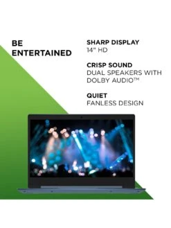 Lenovo IdeaPad 1 Laptop - 14in HD, Intel Celeron, 4GB RAM, 64GB Storage - Ice Blue -Digital Station UN6MR SQ5 0000000020 BLUE SLd1