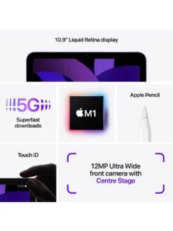 Apple IPad Air (M1, 2022) 64Gb, Wi-Fi & Cellular, 10.9-inch - Space Grey -Digital Station UQNWR SQ6 0000000674 SPACE GREY SLd2