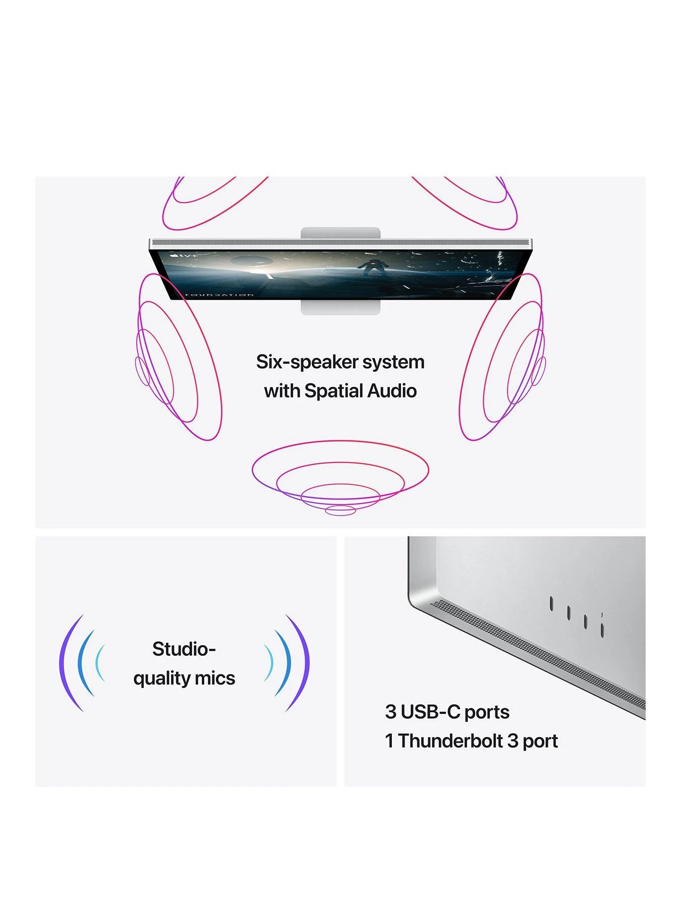 Apple Studio Display, 27 Inch With Nano Texture Glass, Tilt Adjustable Stand 3 Apple Studio Display, 27 Inch With Nano Texture Glass, Tilt Adjustable Stand - Image 3