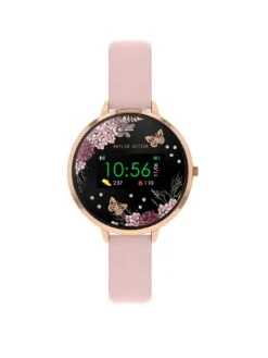 Reflex Active Series 3 Smart Watch With Floral Detail Colour Screen, Crown Navigation And Nude Pink Strap