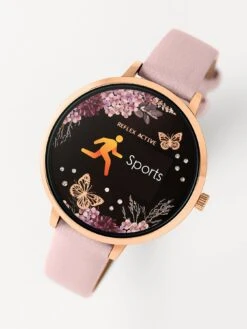 Reflex Active Series 3 Smart Watch With Floral Detail Colour Screen, Crown Navigation And Nude Pink Strap -Digital Station URTU9 SQ3 0000000063 PINK MDd