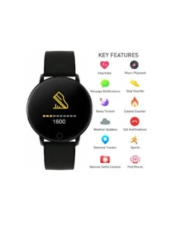 Reflex Active Series 5 Smart Watch With Heart Rate Monitor, Colour Touch Screen And Black Silicone Strap 8 Reflex Active Series 5 Smart Watch With Heart Rate Monitor, Colour Touch Screen And Black Silicone Strap -Digital Station URTUK SQ2 0000000004 BLACK SLa