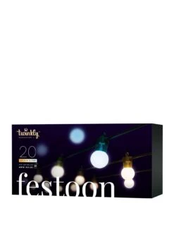 Twinkly Festoon Lights, 20 AWW G45 Bulbs, 0,5 Meter Distance Starter Kit, BT+WiFi, Gen II, IP44