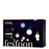 Twinkly Festoon Lights, 40 AWW G45 Bulbs, 0,5 Meter Distance Extension Kit, BT+WiFi, Gen II, IP44