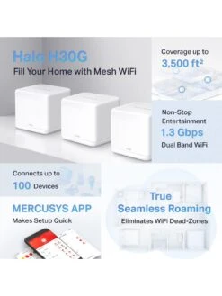TP-Link TP Link Mercusys Halo H30G (3-Pack) -Digital Station UTYFR SQ7 0000000099 N A SLd3