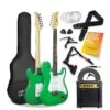 Full Size 4/4 Electric Guitar Ultimate Kit With 10W Amp - 6 Months FREE Lessons -  Green