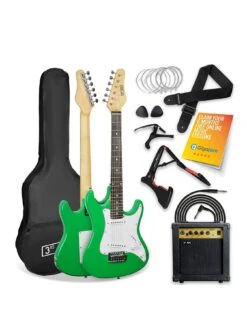 3/4 Size Electric Guitar Ultimate Kit With 10W Amp - 6 Months FREE Lessons - Green