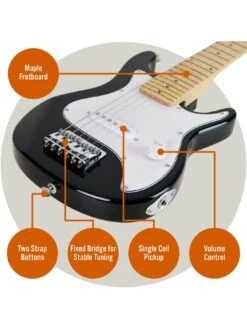 3rd Avenue 3rd Avenue Junior Electric Guitar Pack - Black And White -Digital Station UW8GA SQ4 0000000088 NO COLOR SLd2