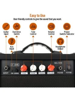 3rd Avenue 15 Watt Electric Guitar Amp Black -Digital Station UW8GE SQ3 0000000088 NO COLOR SLd1