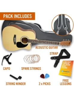 MX By 3rd Avenue Performance Series Acoustic Guitar Full Size Guitar Package - Natural 9 MX By 3rd Avenue Performance Series Acoustic Guitar Full Size Guitar Package - Natural -Digital Station UW8GR SQ3 0000000088 NO COLOR SLd1